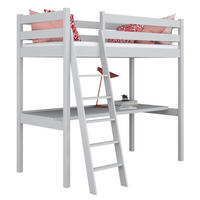 HOCHBETT N03 mit Schreibtisch Grau 80/190 - Grau, Naturmaterialien/Holz (80/190cm) - N-Wood