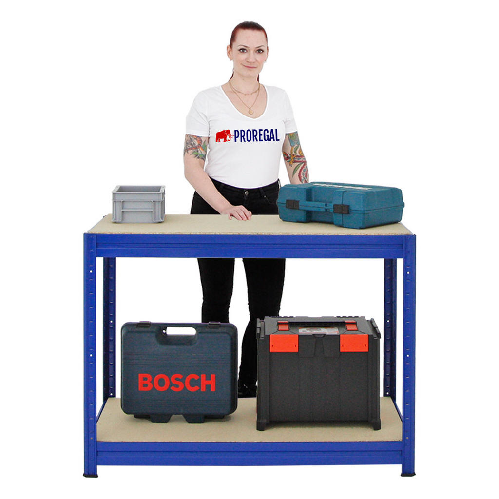 Thumbnail - Proregal Werkbank, Blau, Metall, Rechteckig, 240x90x60 cm, Freizeit, Heimwerken, Werkstatt, Werkbänke
