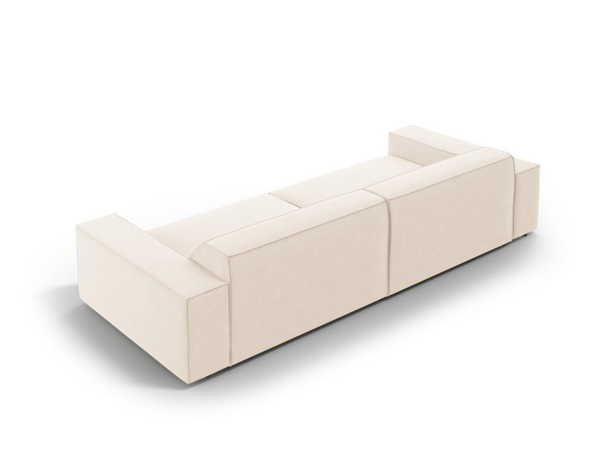 SOFA Jodie aus Samt leichtes beige 4 Sitzplätze - Beige, Textil (244/70/102cm) - Micadoni