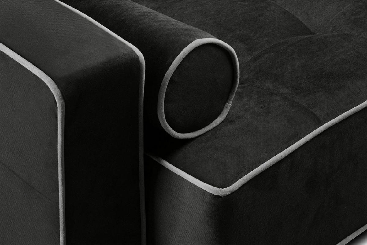 3-SITZER-SCHLAFSOFA DOZER mit 2 Zierkissen und Wellenunterfederung , Schwarz - Schwarz, Textil (223/94/93cm) - KONSIMO®