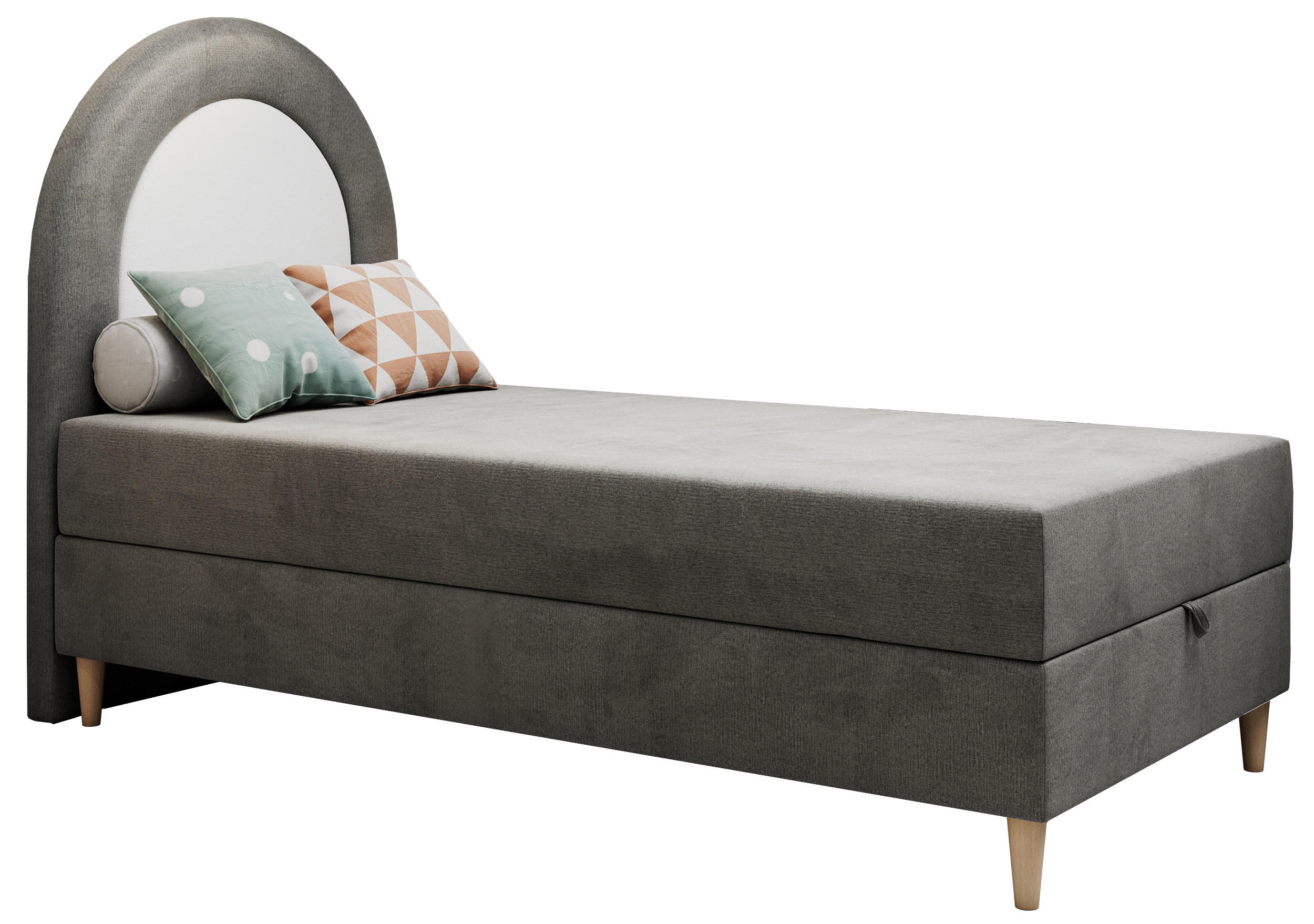 BOXBETT NEST 90/180 Dunkelgrau Velvet hydrophob - H3 - Dunkelgrau, Holz/Textil (90/180cm) - MKS