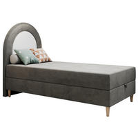BOXBETT NEST 90/180 Dunkelgrau Velvet hydrophob - H3 - Dunkelgrau, Holz/Textil (90/180cm) - MKS