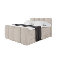 BOXBETT mit Matratze H3|H4 - NINA-Z KING - 160x200 cm - Beige - Champagner, Holzwerkstoff (160/200cm) - ALTDECOR