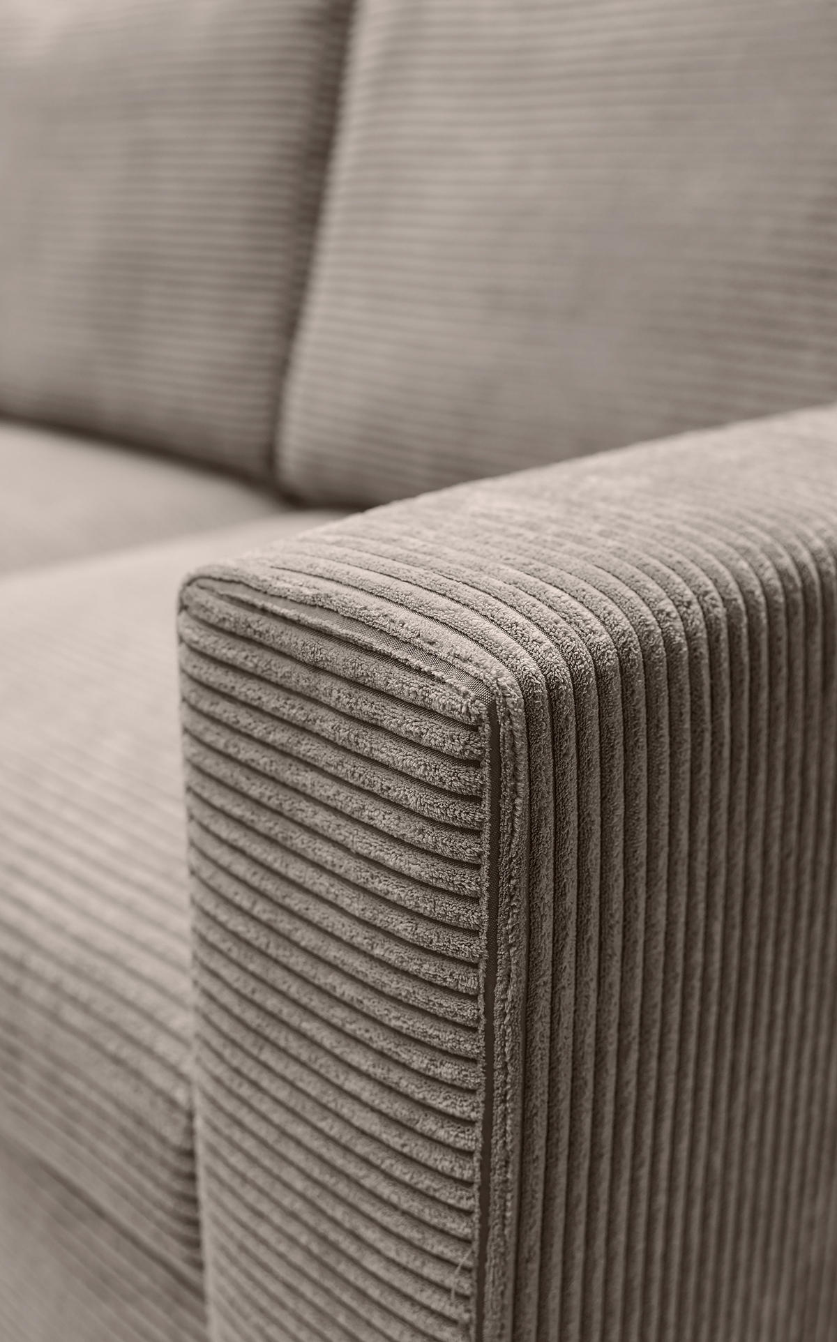 ECKSOFA Nalika Beige mit Cordbezug - Beige/Schwarz, Holz/Textil (230/143cm) - Selsey