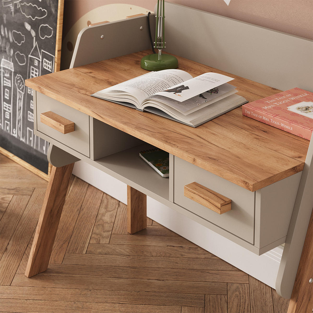 STŮL Malia Kašmír/Řemeselné - kašmírová/světle šedá, kompozitní dřevo (51/97/80cm) - VitaliSpa