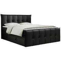 BOXSPRINGBETT PREMIUM 11 KING 180/200 Schwarz Kunstleder - H4 - Schwarz, Holz/Textil (180/200cm) - MKS