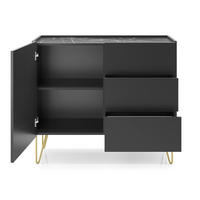 SIDEBOARD SCHWARZ - Schwarz, Holzwerkstoff (97/83/37cm) - FURNLUX