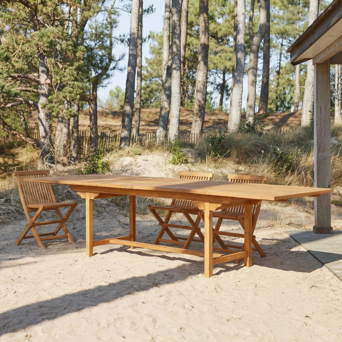 GARTENMÖBEL-SET 4-tlg Capri Braun aus Akazie - Braun, Holz - Tikamoon