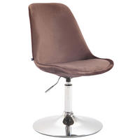ESSZIMMERSTUHL Samt braun - Chromfarben/Braun, Textil/Metall (48/76/57cm) - CLP