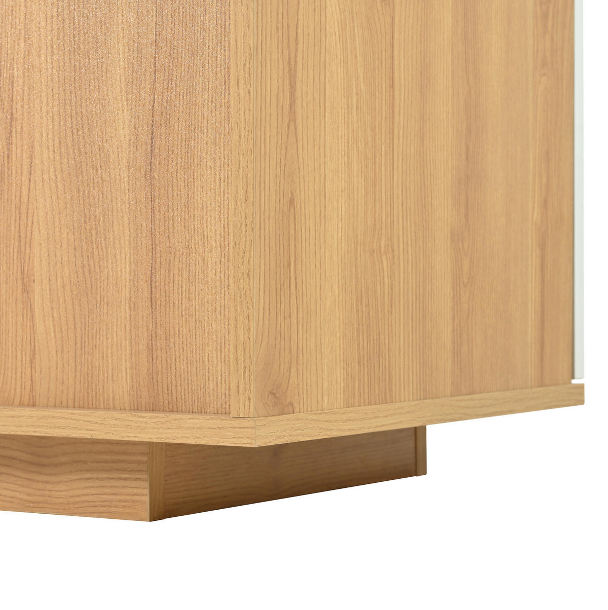 KOMMODE aus MDF 160x40x77cm in Natur mit LED-Beleuchtung - Naturfarben, Holzwerkstoff (160/77/40cm) - Modfu