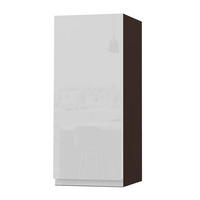 HÄNGESCHRANK Florence W2/30 Lava / RAL 9003 signalweiß HG 30 / 32,5 / 72cm - Türanschlag links - Dunkelgrau/Weiß Hochglanz, Holz/Holzwerkstoff (30/72/32.5cm) - Feldmann-Wohnen