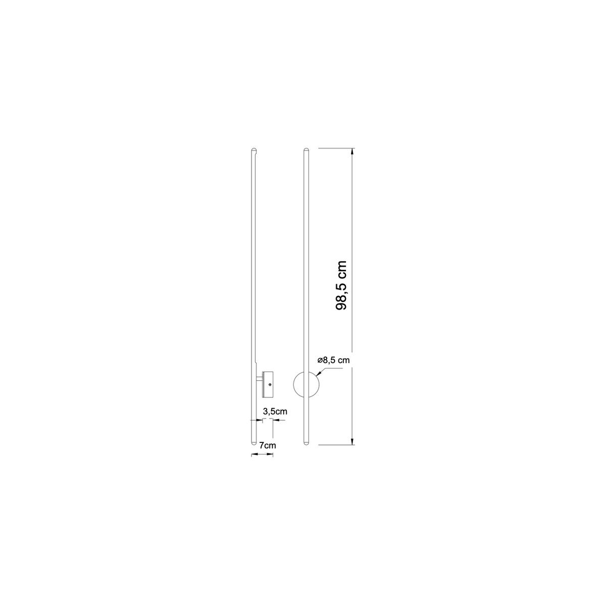 WANDLEUCHTE Mandal, Gold / Messing, 98cm - Goldfarben, Metall (7/8.5/98cm) - KOSILUM