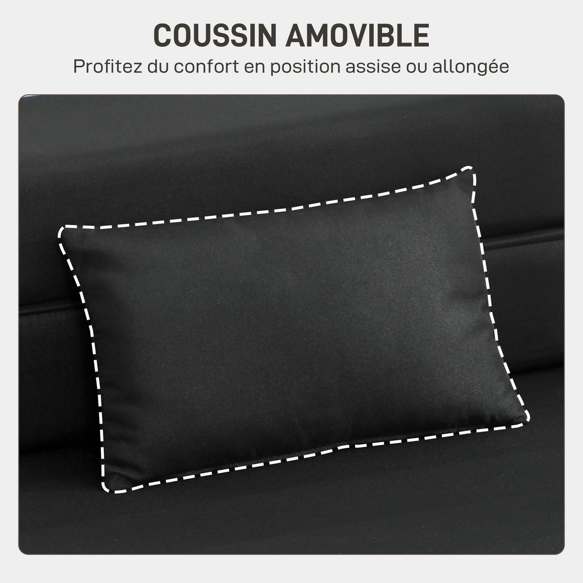SCHLAFSESSEL DE-14638 klappbar mit Kissen Schwarz - Schwarz, Textil (80/15/210cm) - ComfortXL