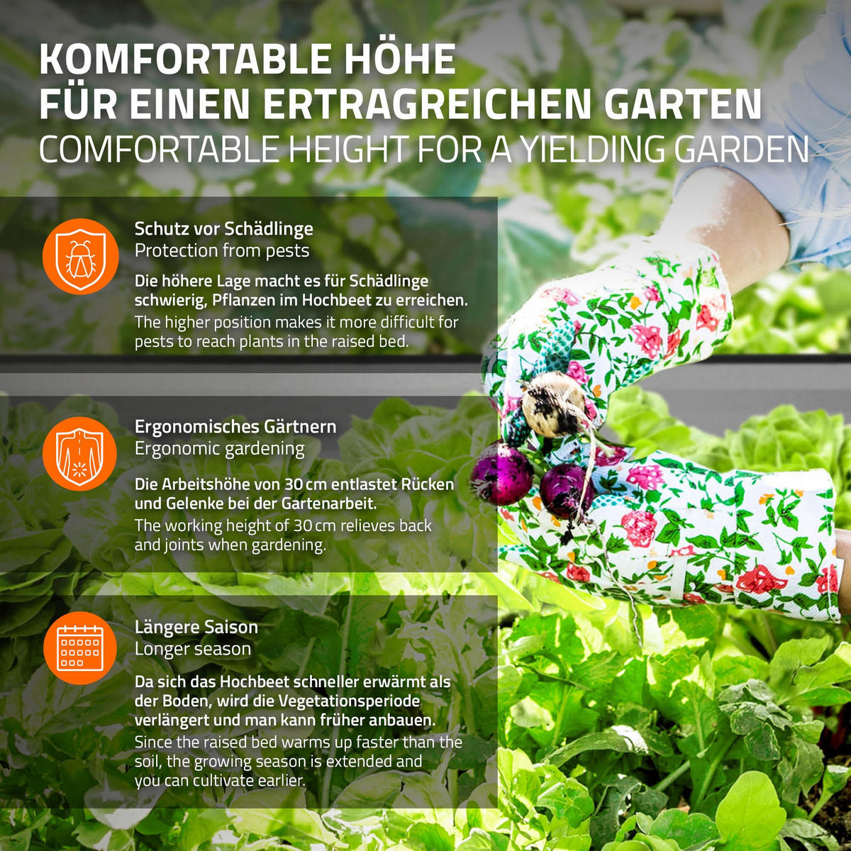 HOCHBEET 3er Set - Anthrazit, Metall (60/30/90cm) - ML-DESIGN