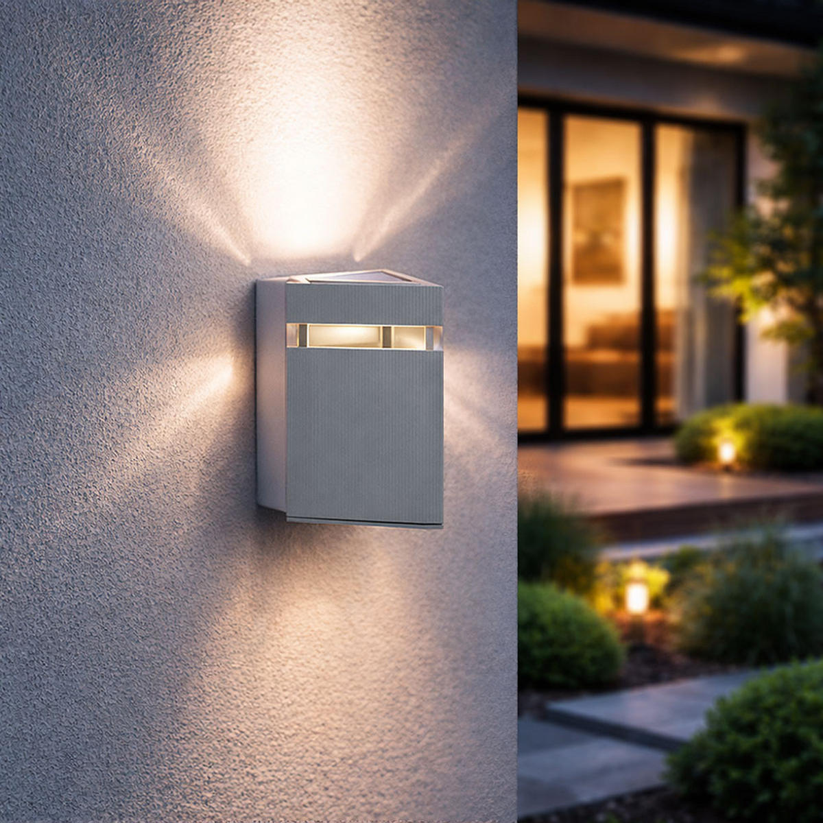 AUSSEN-WANDLEUCHTE ESTERNA Weiß lackiert - Weiß, Glas (11/15.3/13.5cm) - Esto