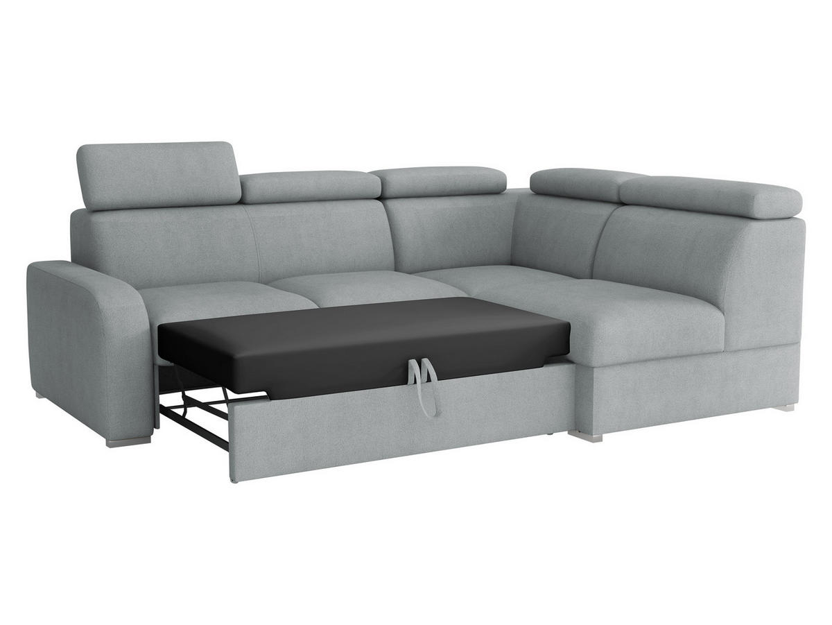 ECKSOFA Oslo 2rRLXp, Seite: Rechts 2R+R+LXP - Silberfarben/Naturfarben, Holz/Textil (250/200cm) - MIRJAN24