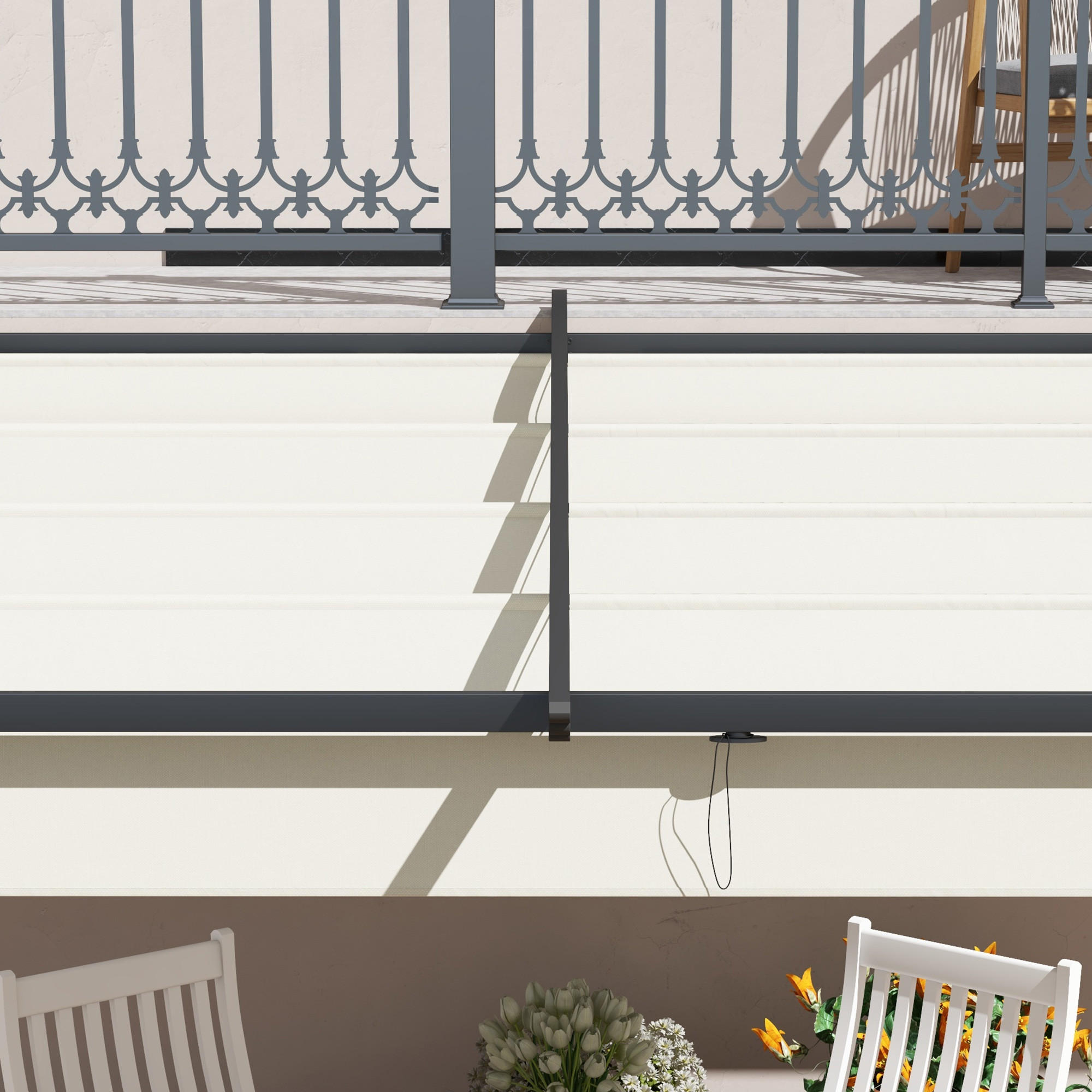 Thumbnail - Modfu Pergola, Beige, Metall, 297x230x297 cm, Sonnen- & Sichtschutz, Pavillons & Pergolas, Pergolas