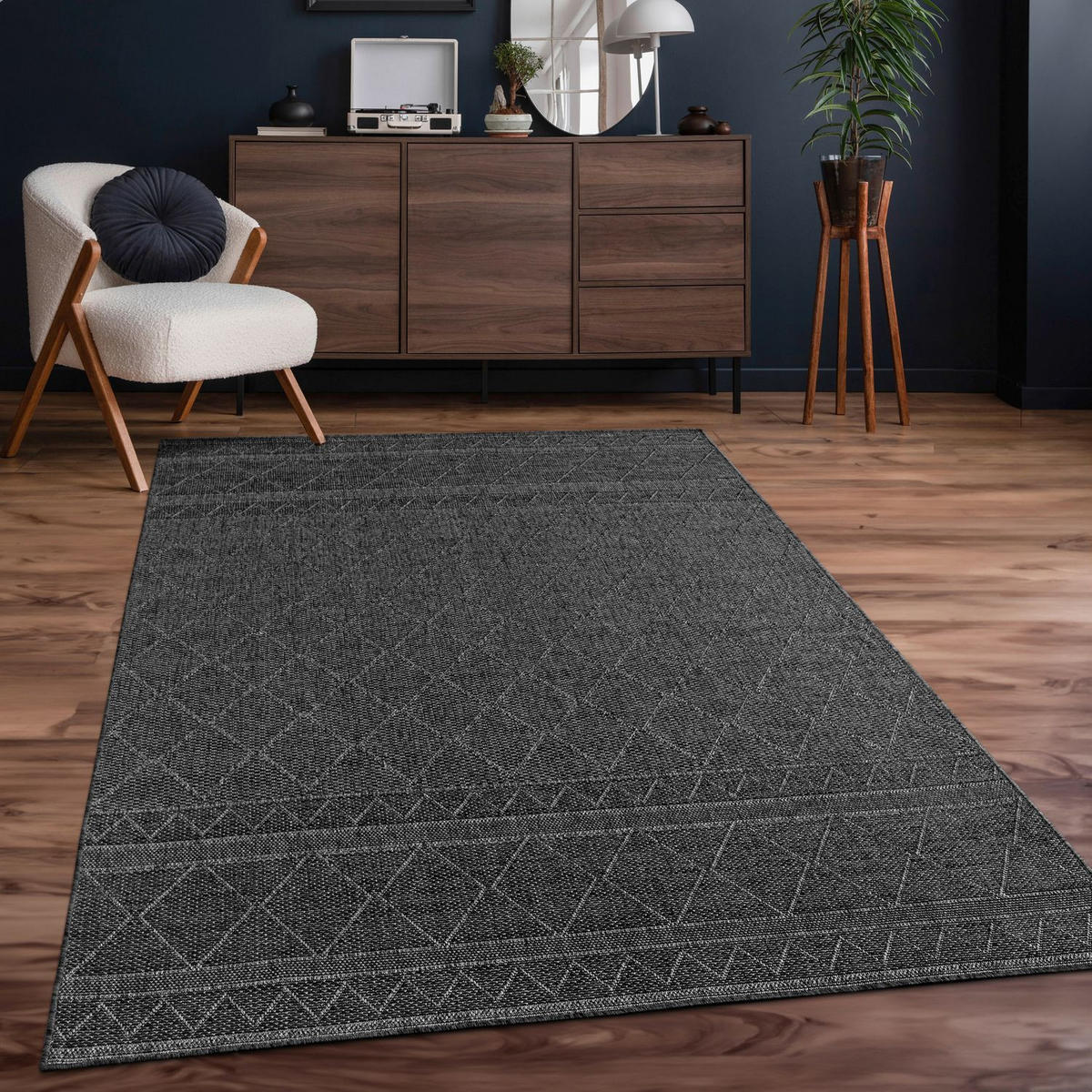 OUTDOORTEPPICH Schwarz 80 x 150 cm - Schwarz, Kunststoff (80/150cm) - TT Home