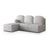ECKSOFA TRAMA Hellgrau Geflochtener Stoff mit Schlaffunktion - Hellgrau, Holz (200/143cm) - MASSENO
