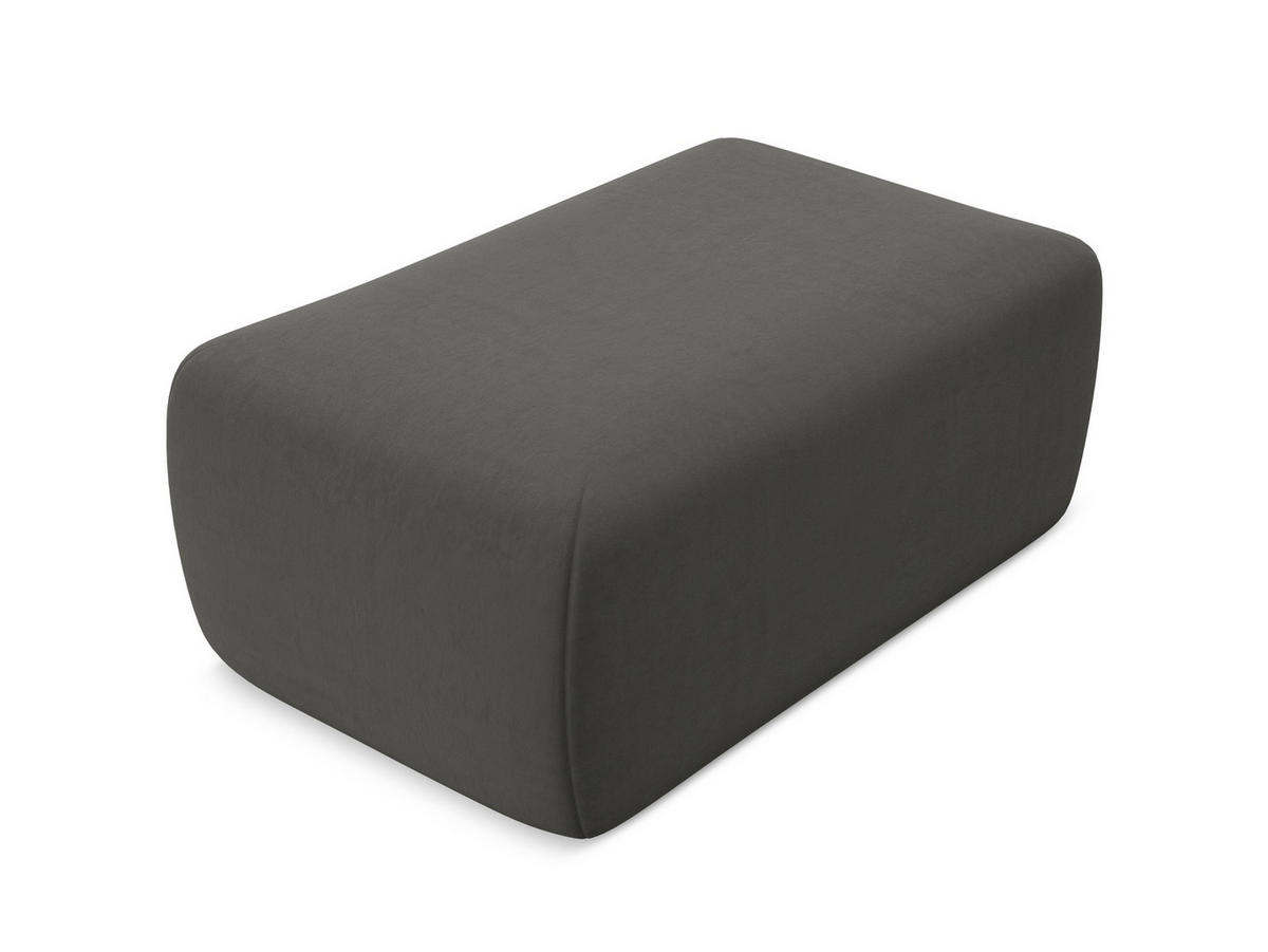POUF Samt Stoff Grau - Dunkelgrau/Schwarz, Kunststoff/Textil (102/40/62cm) - Makamii