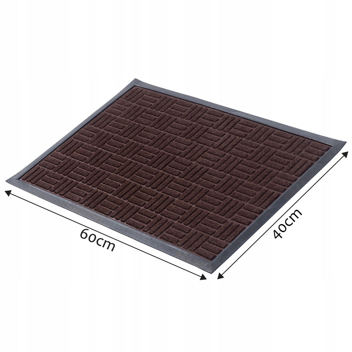 FUSSMATTE 60 x 40 cm, braun - Dunkelbraun, Kunststoff (60/40cm) - KADAX