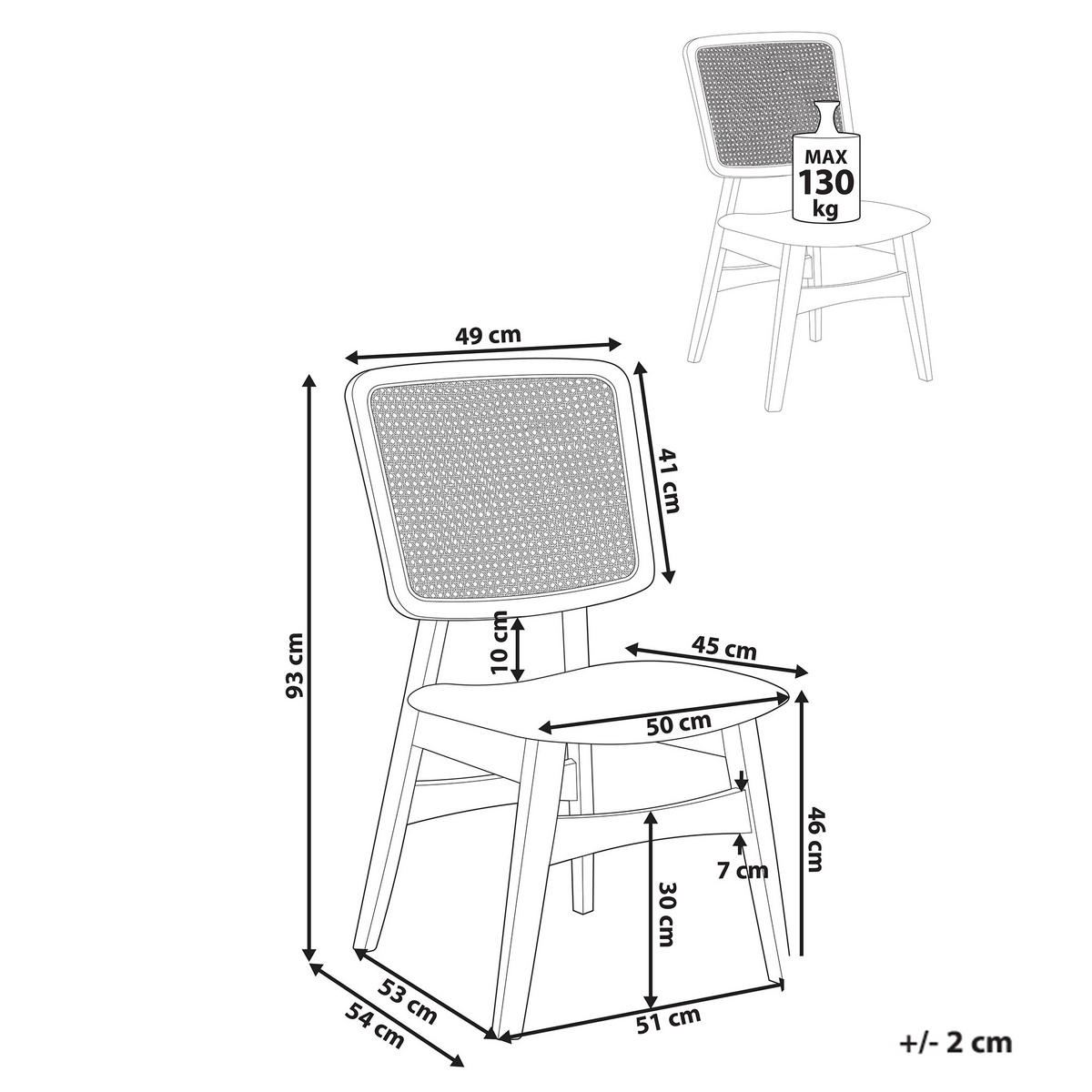 ESSZIMMERSTUHL 2er-Set Hellbeige/Dunkelbraun Alcova - Dunkelbraun/Beige, Holz (51/93/54cm) - Beliani