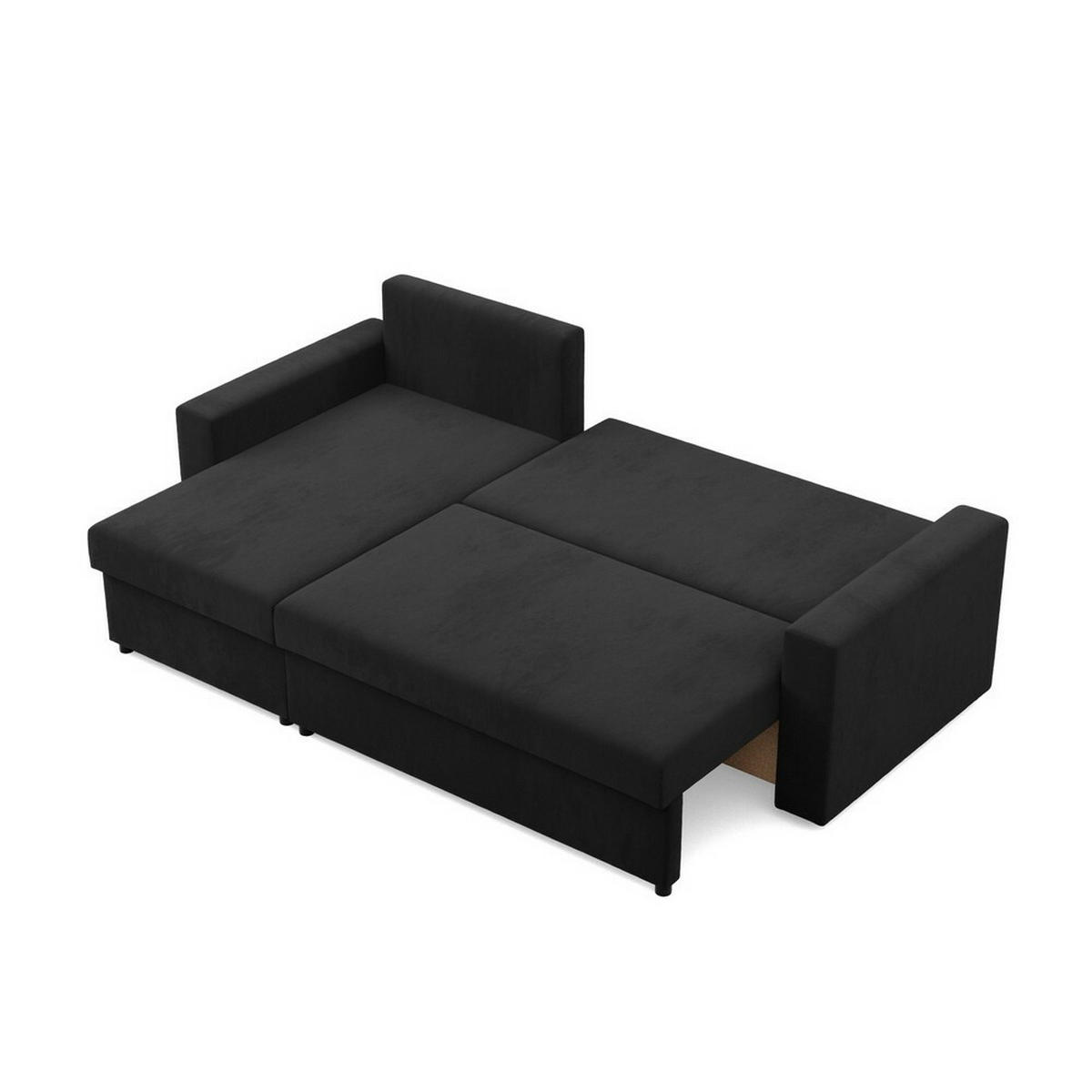 ECKSOFA Neo mit gerader Armlehnen schwarz - Schwarz, Textil (231/140cm) - SIMKAM Furniture