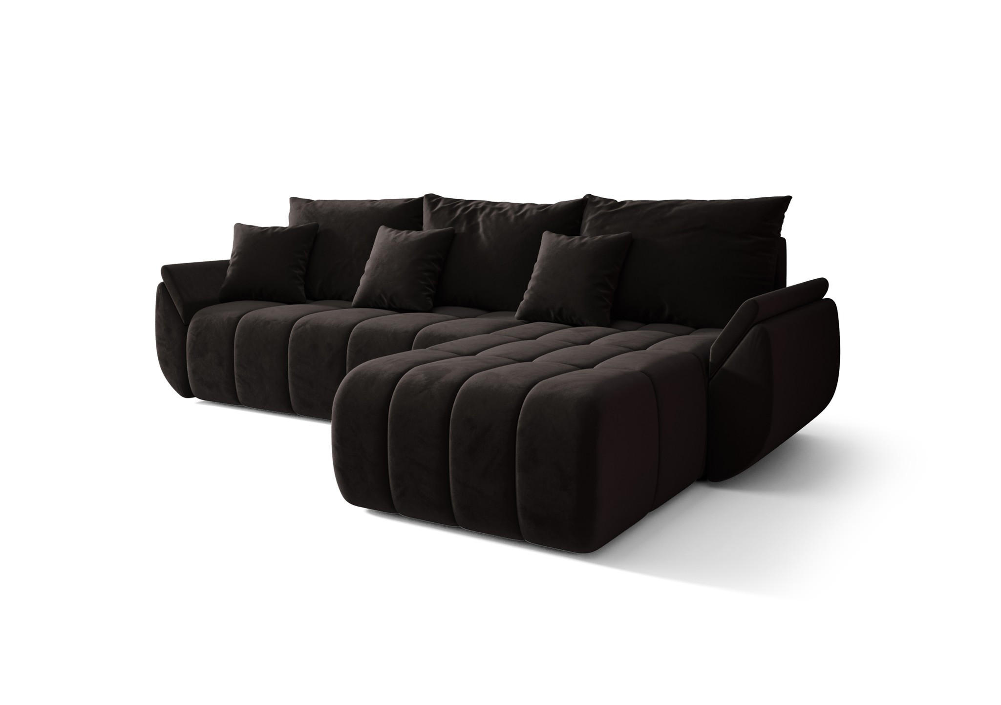 ECKSOFA Osaka - Dunkelgrau, Holzwerkstoff/Textil (280/185cm) - Fun Möbel