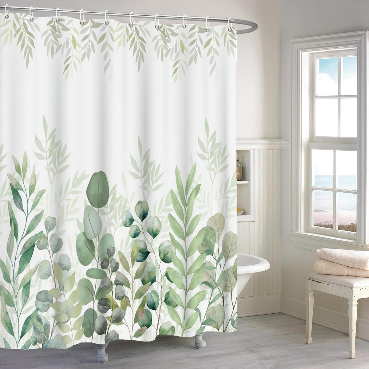DUSCHVORHANG – Breite 180 x Höhe 180 cm – Inklusive Haken - Klar, Textil (180/180cm)