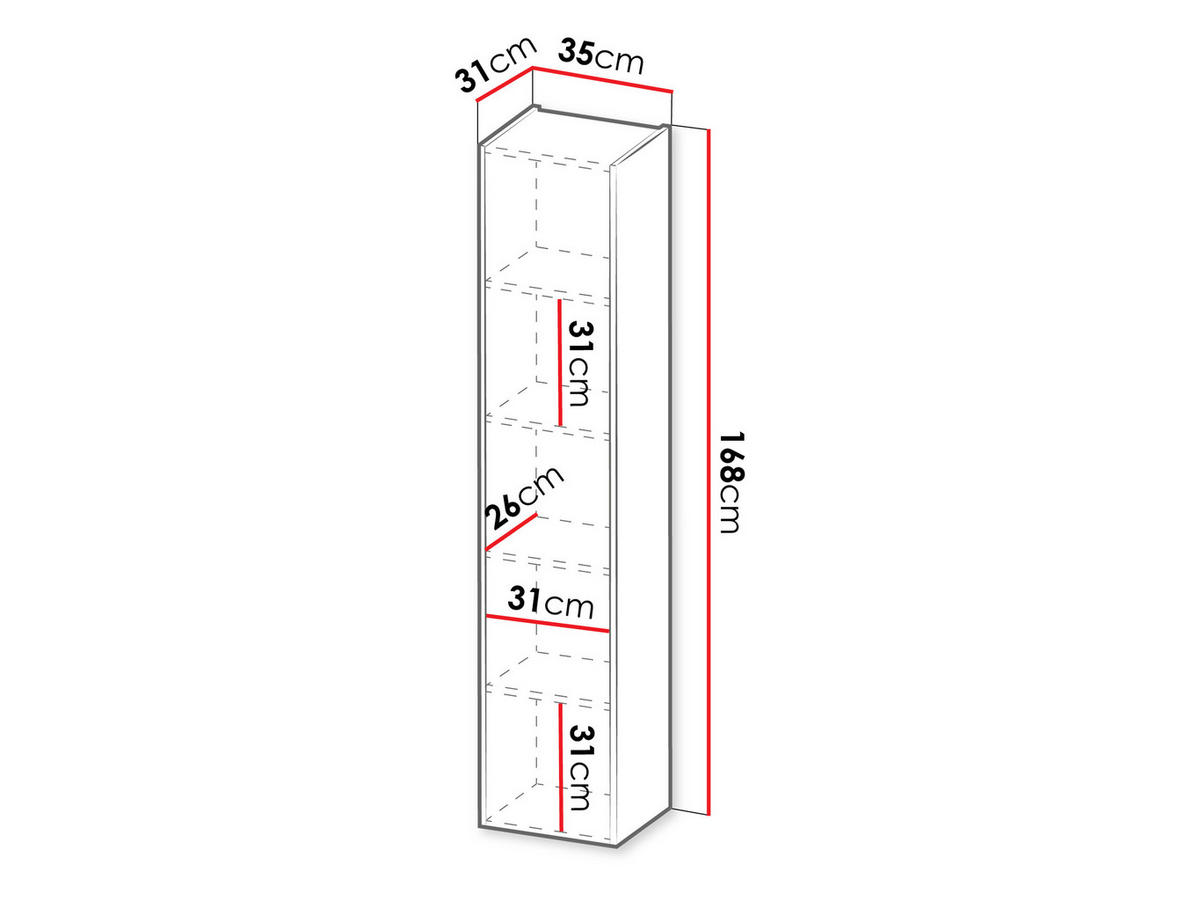 GLASVITRINE Govi - Kaschmir, Holzwerkstoff (35/168/31cm) - MIRJAN24