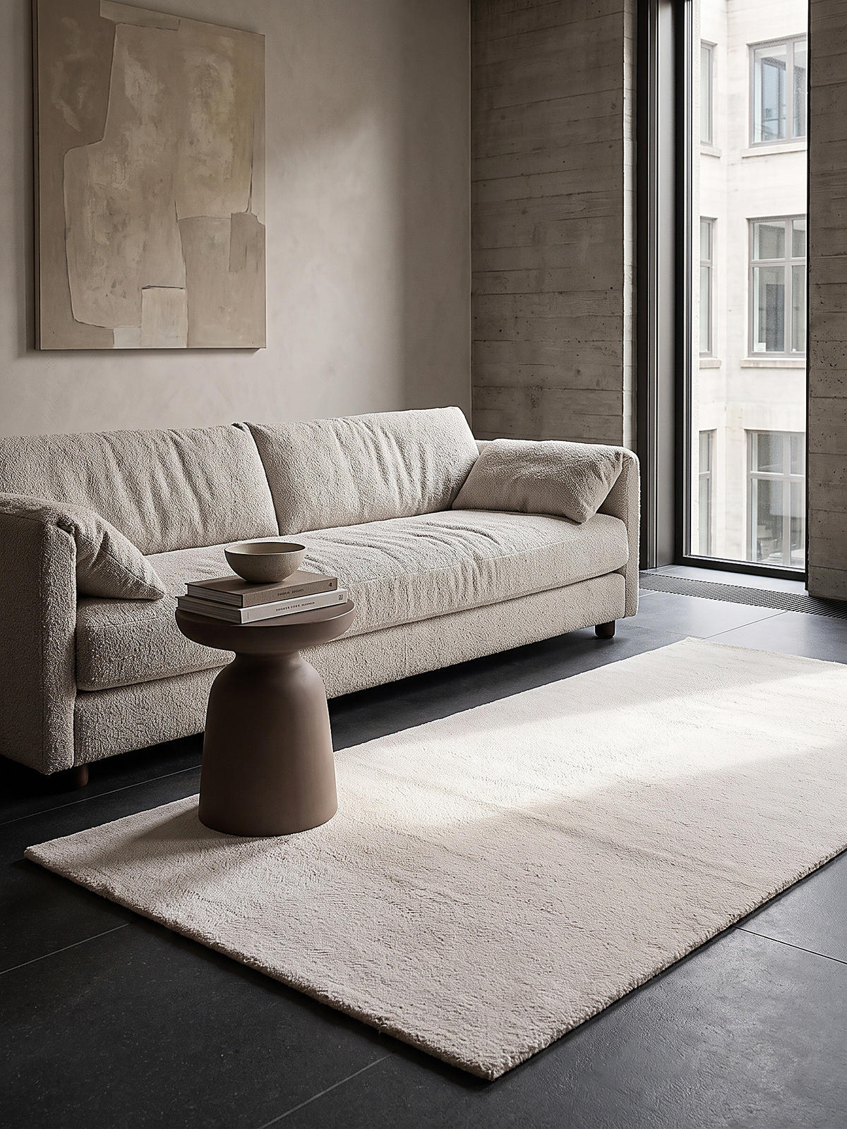 TEPPICHLÄUFER Antirutsch Uni ALDAN Polyester Creme 80 x 300 cm - Beige, Textil (80/300cm) - KADIMA DESIGN
