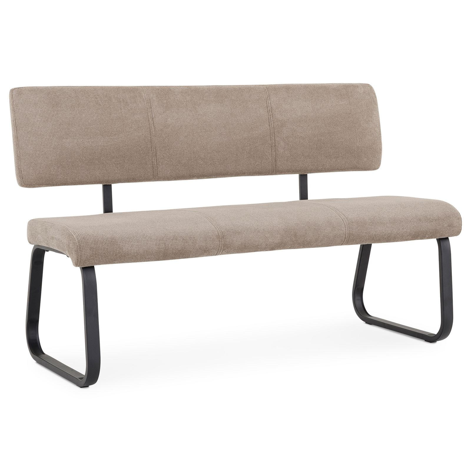 ESSZIMMERBANK VILAS - Hellbraun, Textil/Metall (135/87/56cm) - IDIMEX