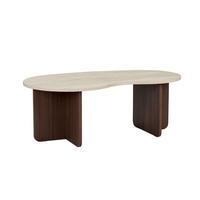 COUCHTISCH mit organischer Platte 60/40/110 cm - Beige, Holzwerkstoff (110/60/40cm) - Calicosy