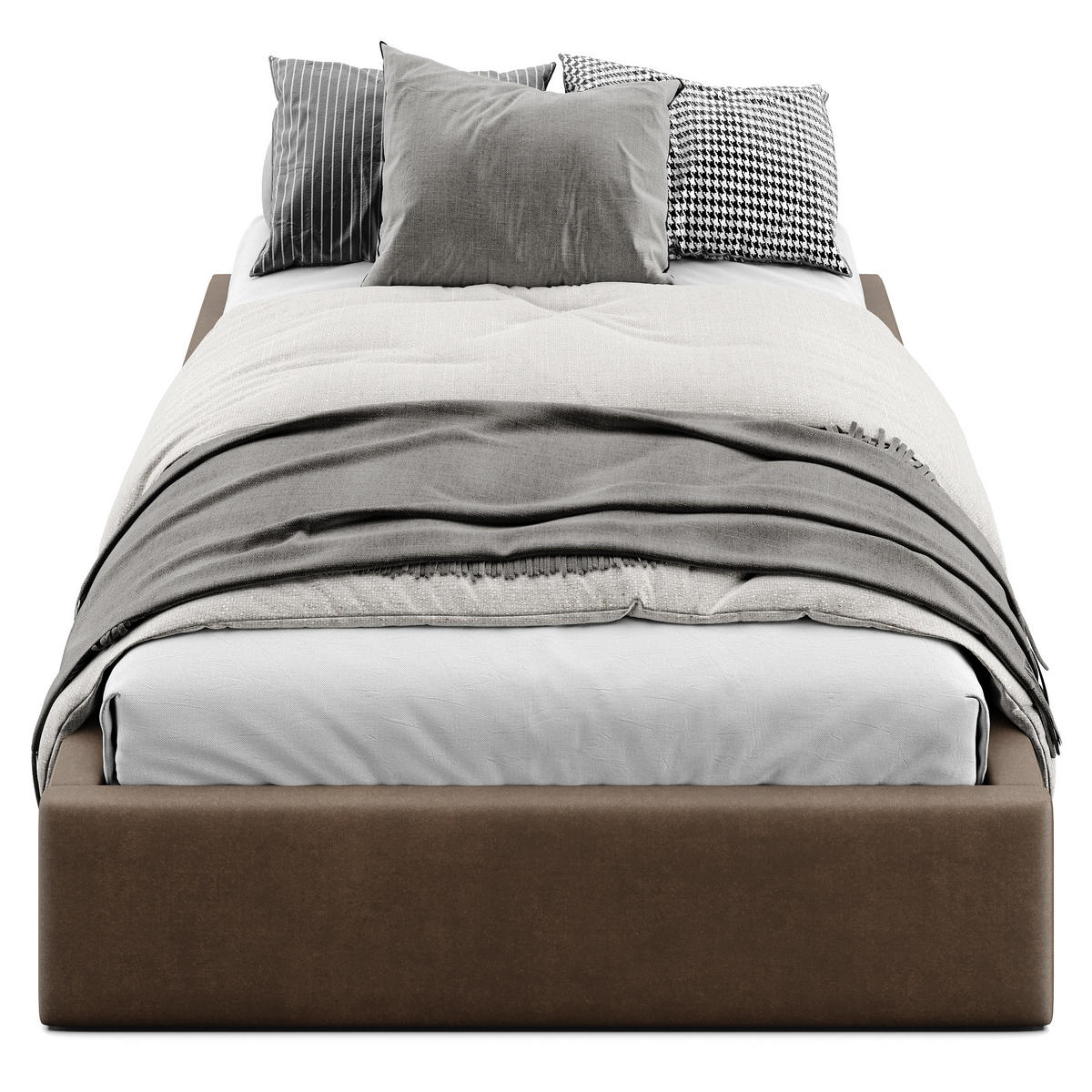 POLSTERBETT 120x200cm Bett mit Stauraum Lattenrost Braun - Braun, Holz/Holzwerkstoff (120/200cm) - Muralo
