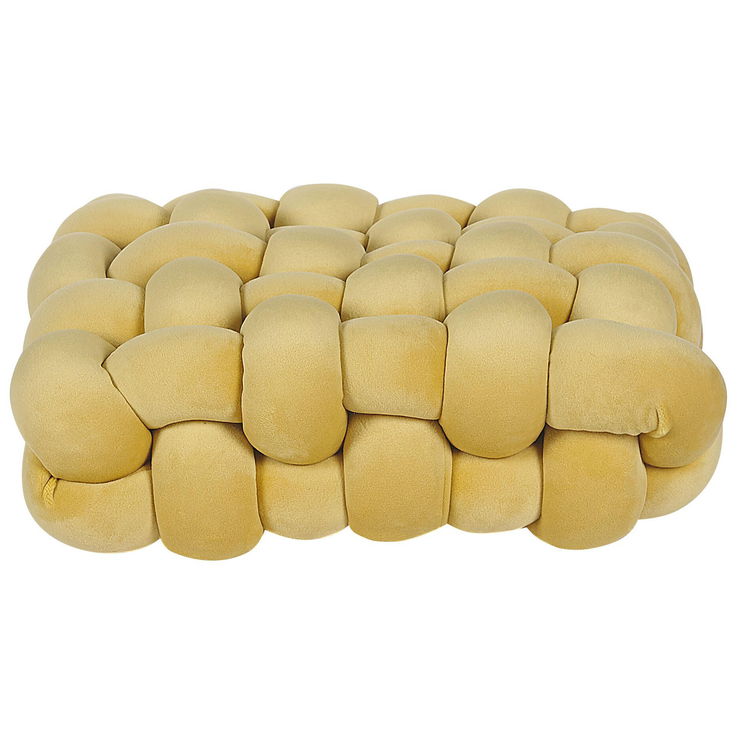 DEKOKISSEN Senfgelb 30/30 cm Sirali - Dunkelgelb, Textil (30/30cm) - Beliani