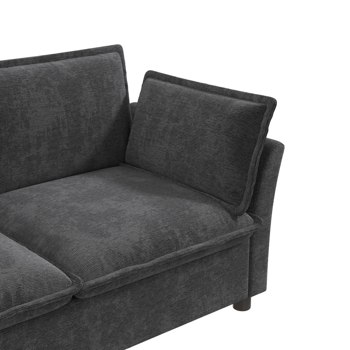 SESSEL Lounge, Grau, Chenille, Armlehnen, Rückenpolster - Grau, Textil (81/87/90cm)