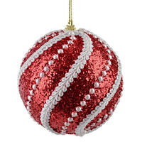 WEIHNACHTSKUGEL Santa Lila Styropor - Rot, Kunststoff (10/10/10cm) - Mondex