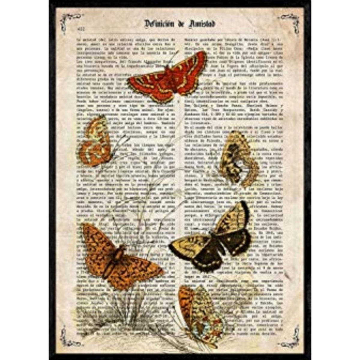 POSTER Schmetterlinge Huschen A4 Rahmenlos - Klar, Papier (29.7/5/21cm) - Nacnic