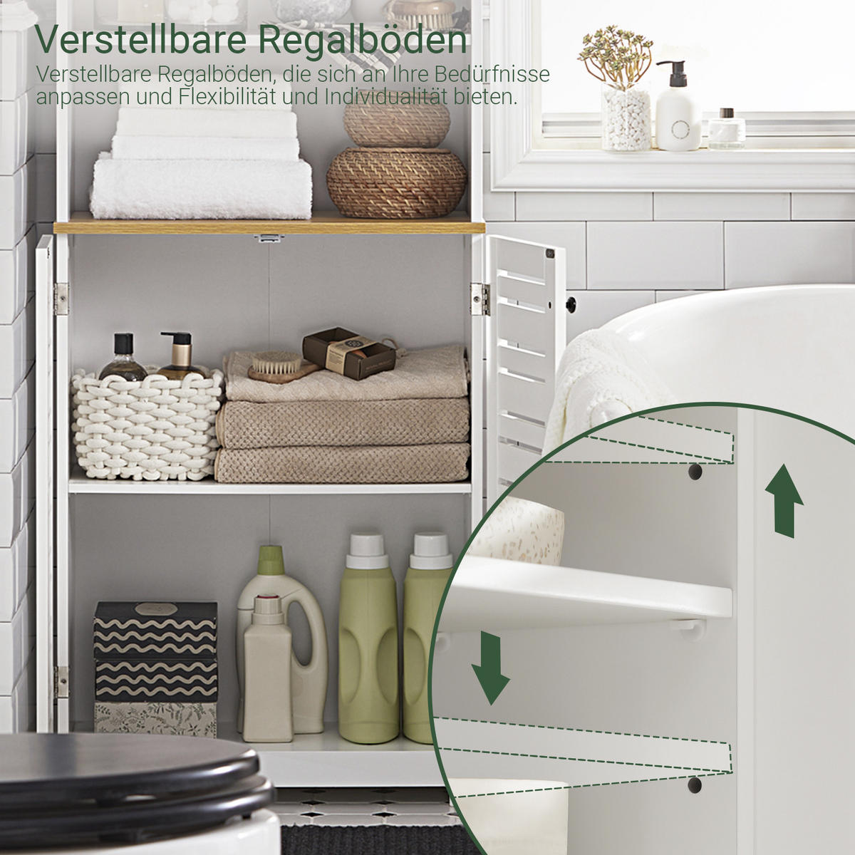 HOCHSCHRANK Weiß - Weiß, Holzwerkstoff (60/160/30cm) - SoBuy