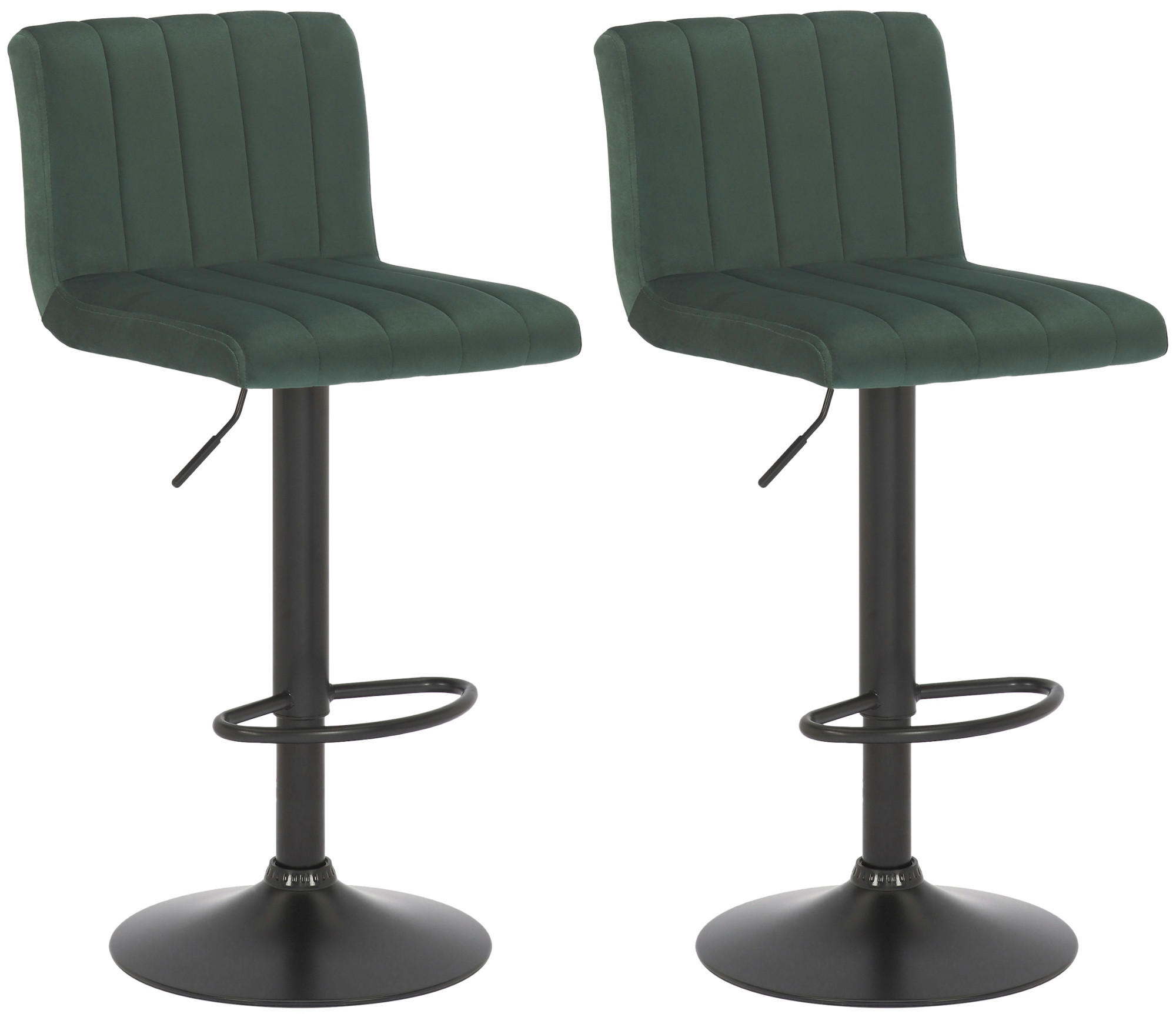 BARHOCKER 2er Set Samt grün - Grün, Textil/Metall (41/87/49cm) - CLP