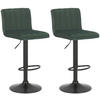 BARHOCKER 2er Set Samt grün - Grün, Textil/Metall (41/87/49cm) - CLP