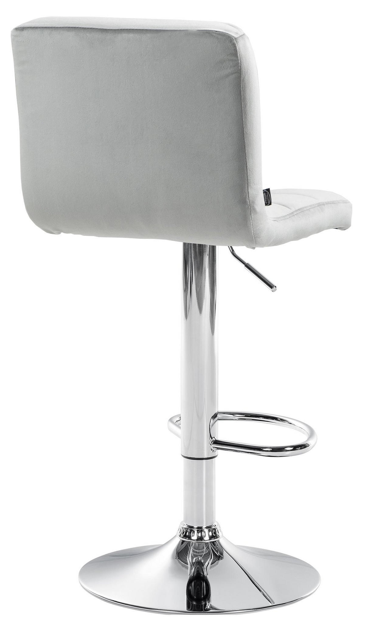 BARHOCKER Samt grau - Chromfarben/Grau, Textil/Metall (46/94/47cm) - CLP
