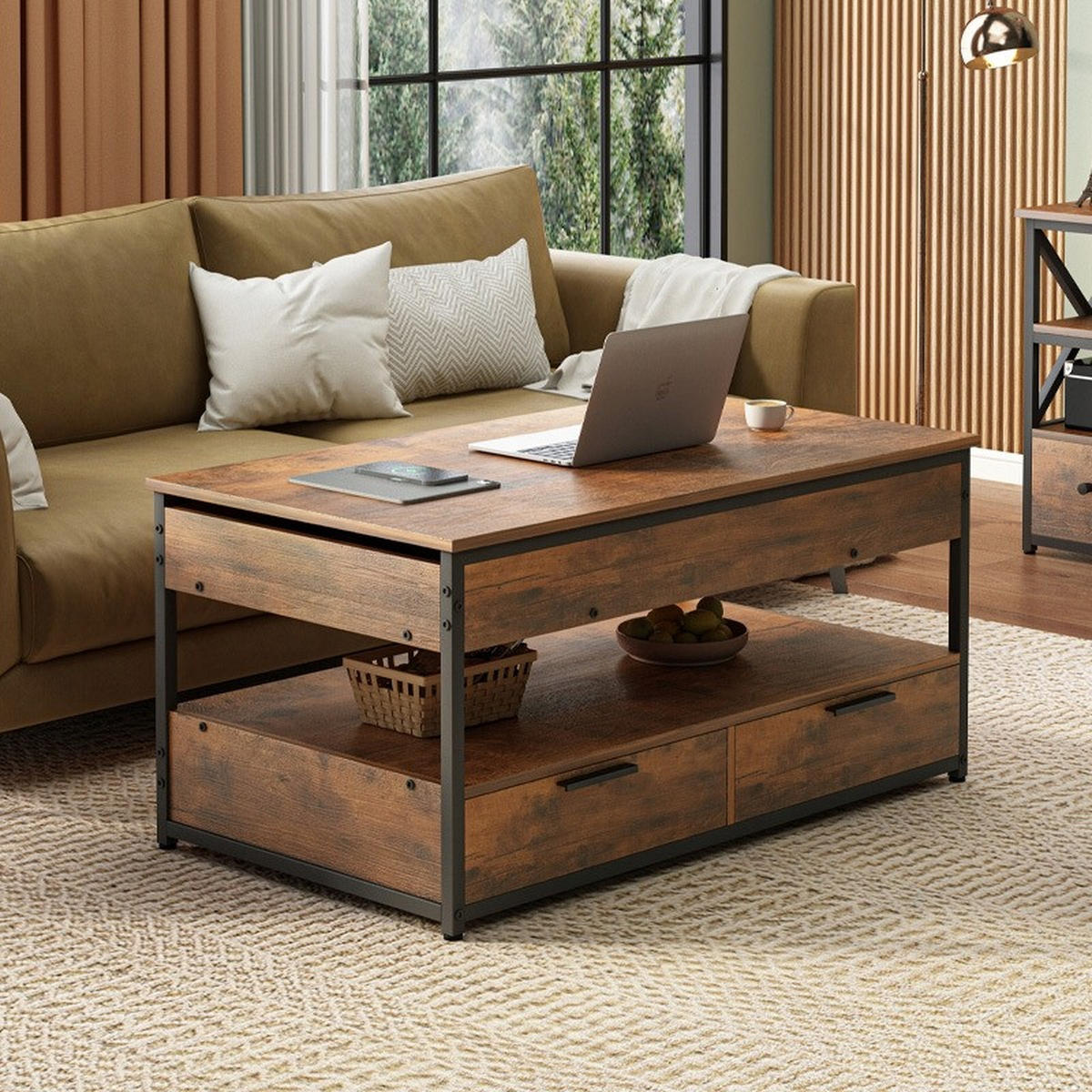 COUCHTISCH, braun 100/50/48 cm - Braun, Holzwerkstoff (100/48/50cm)