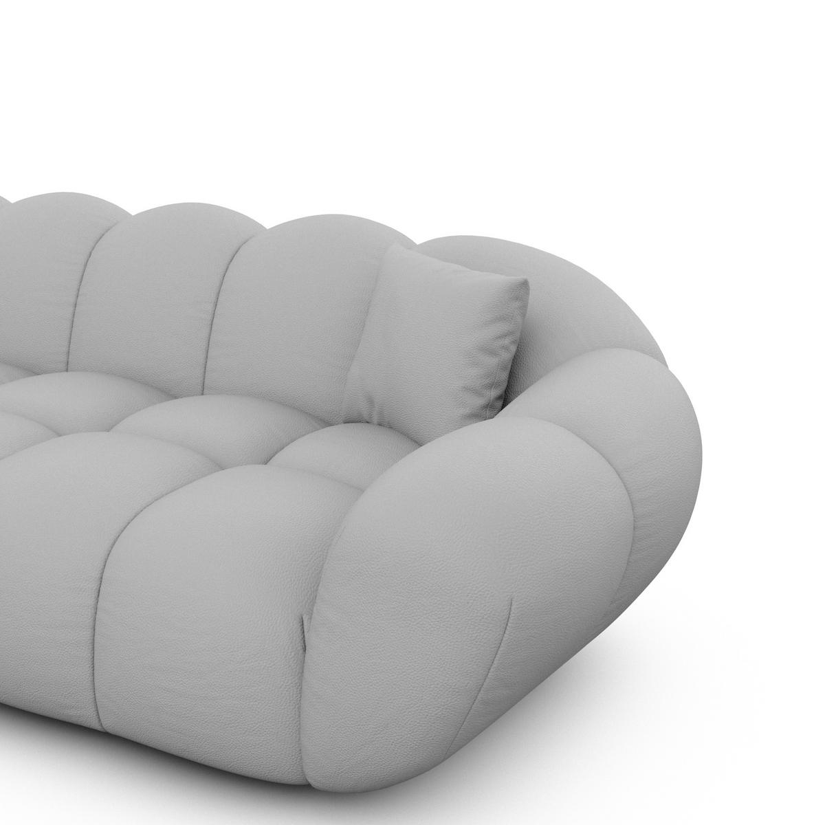 ECKSOFA Liva Hellgrau Echtleder L-Form Rechts - Hellgrau, Leder (160/265cm) - VAROYAL