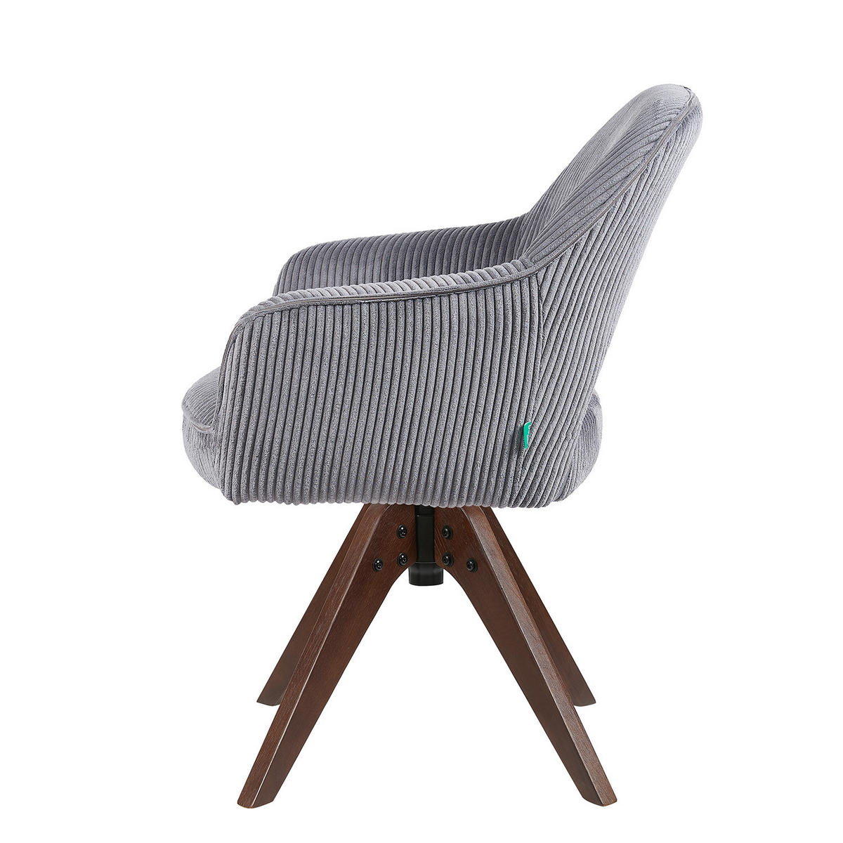 DREHSTUHL Mika-Lena 2er-Set - Nussbaumfarben/Grau, Eichenholz/Holz (60/87/65cm) - DUBI Möbel