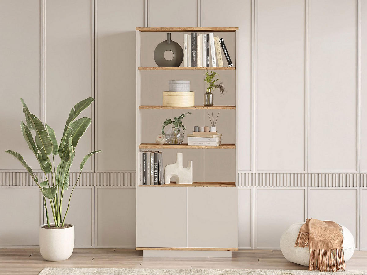 BÜCHERREGAL - 75.5 cmcm x 26.8 cmcm - Holz, Platte - Beige, Naturfarben Hell - LOTULA - Beige/Naturfarben, Holz (75.5/168.3/26.8cm) - Vente-Unique