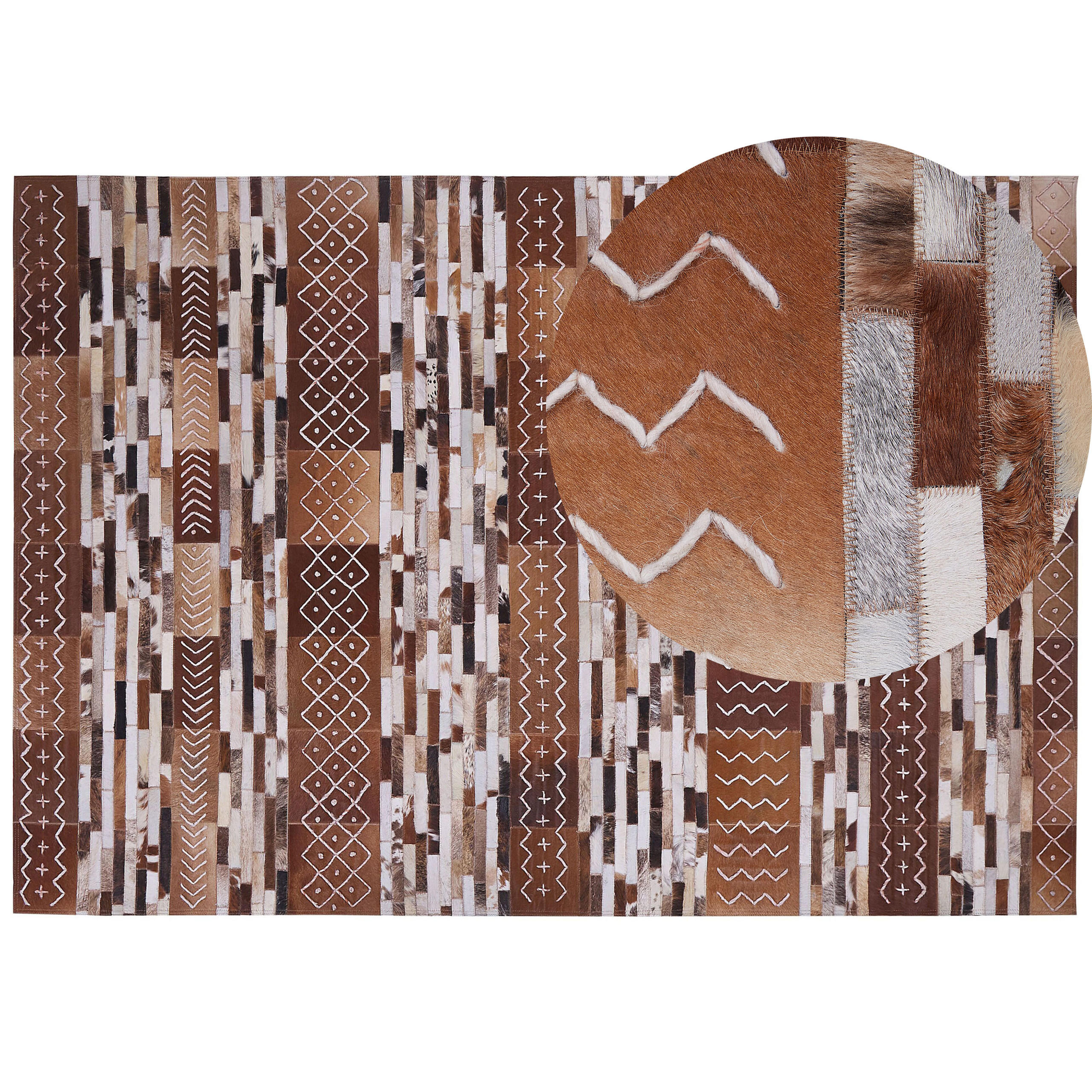 KURZFLOR-TEPPICH Herekli 230/160 cm - Braun, Fell (160/230cm) - Beliani
