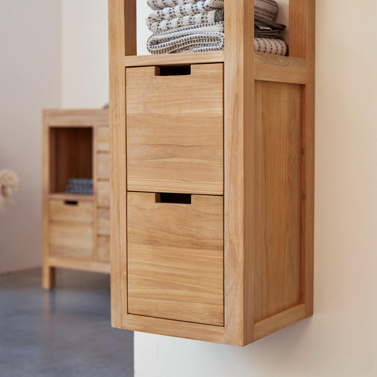 HOCHSCHRANK Serena Natur aus Teak - Naturfarben, Holz (30/150/30cm) - Tikamoon
