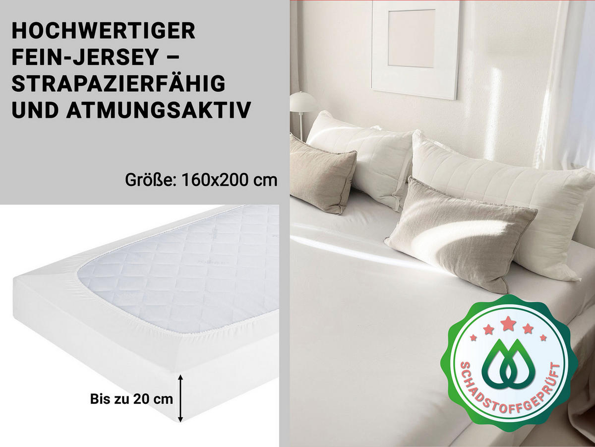 SPANNBETTLAKEN, 160x200 cm, 100% Baumwolle, Weiß - Weiß, Textil (160/200cm) - Zollner