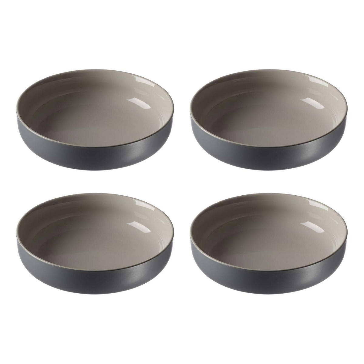 SCHALEN Jasper Grau ø 19.0 cm 4er Set - Grau, Keramik (19cm) - Ritzenhoff Breker